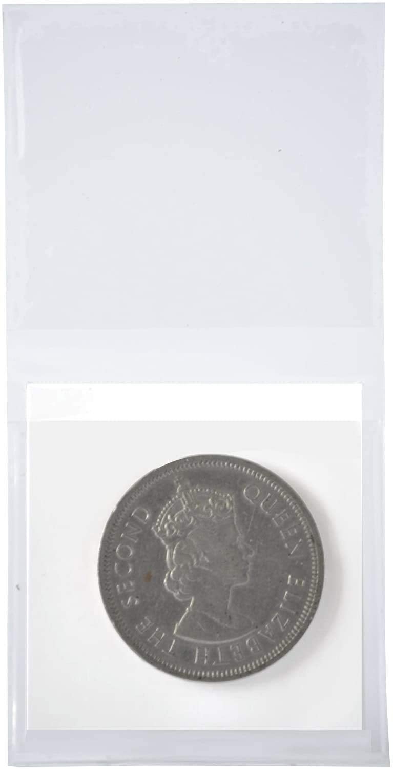 COLIBYOU 50 Pcs Double Pocket Vinyl Coin Flips for Storag 2x2 Free Plastic Holders Newâ€¦ - Image 2